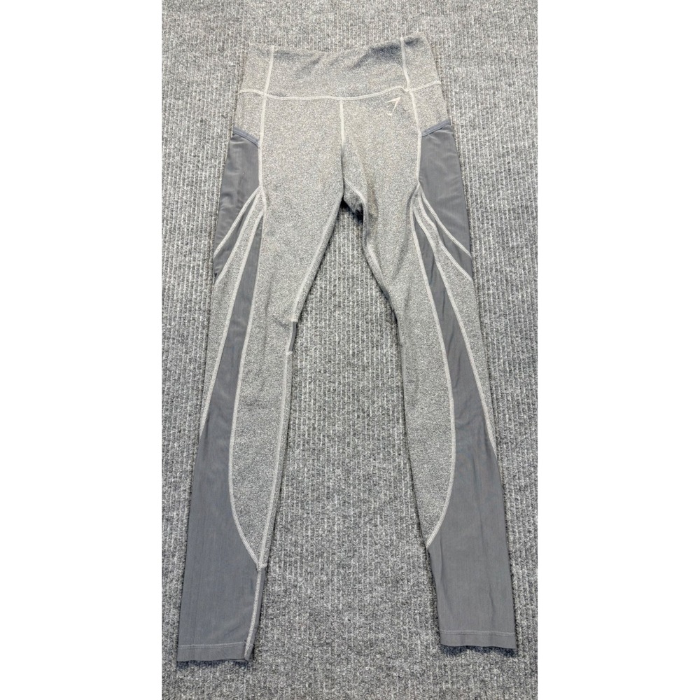 Gymshark Dry Grey Marl Mesh Panel High Waisted Leggings Womens Small